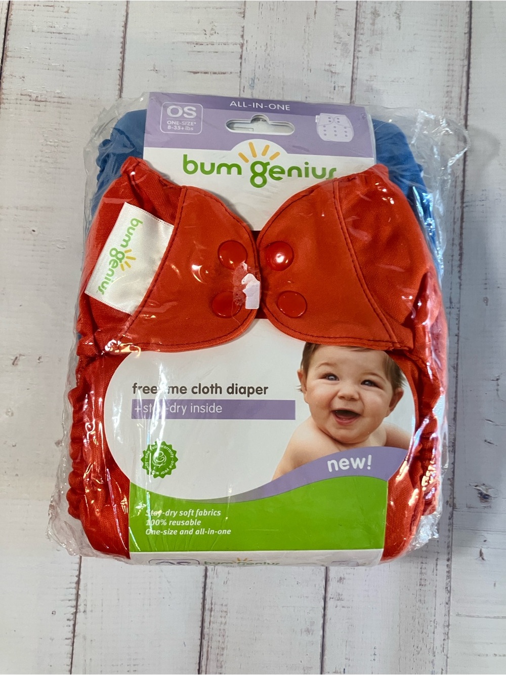 BumGenius Freetime Cloth Diapers One Size AIO Snap 2-Pack Sassy Moonbeam New